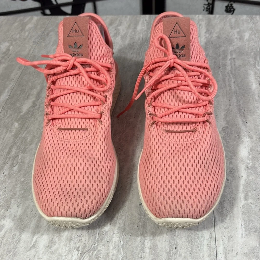 Adidas Pharrell Williams HU Tactile Rose Sneakers, Pink, Art BY8715, Size 10